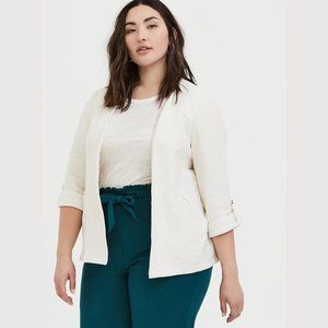 TORRID | Ivory Boucle Open Front Jacket | 2X